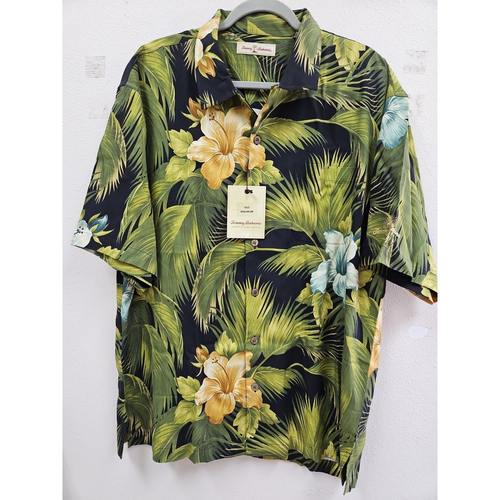 TOMMY BAHAMA Special Rum Camp Hawaiian Aloha Tropical Travel Vacation NWT Silk